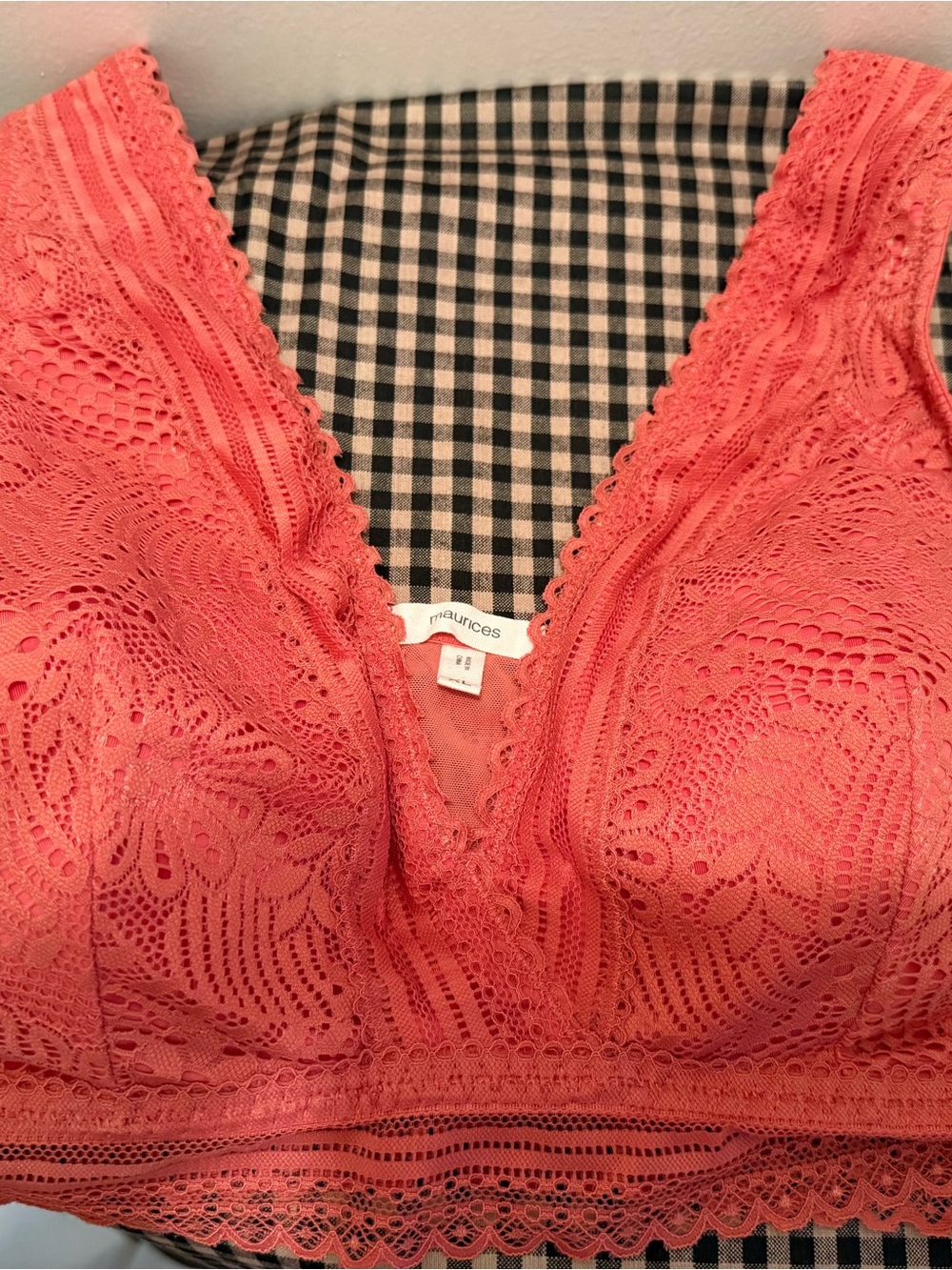 Maurices Coral Lace Bralette in Vibrant Coral